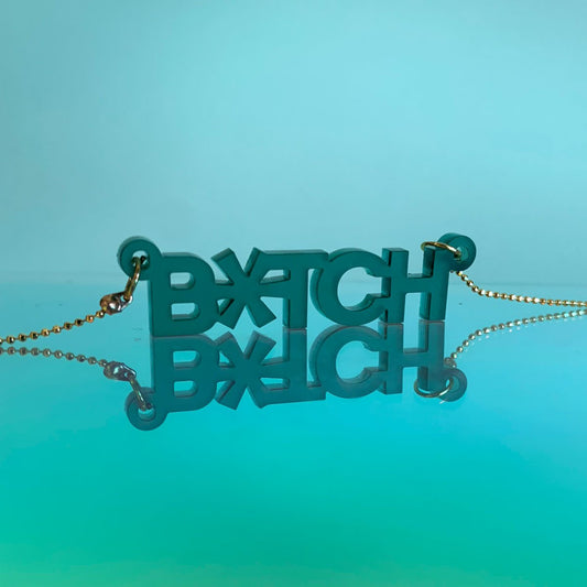 Recycled plastic B*tch necklace