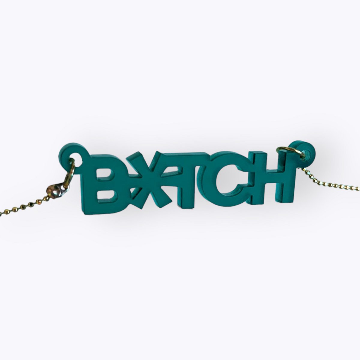 Recycled plastic B*tch necklace