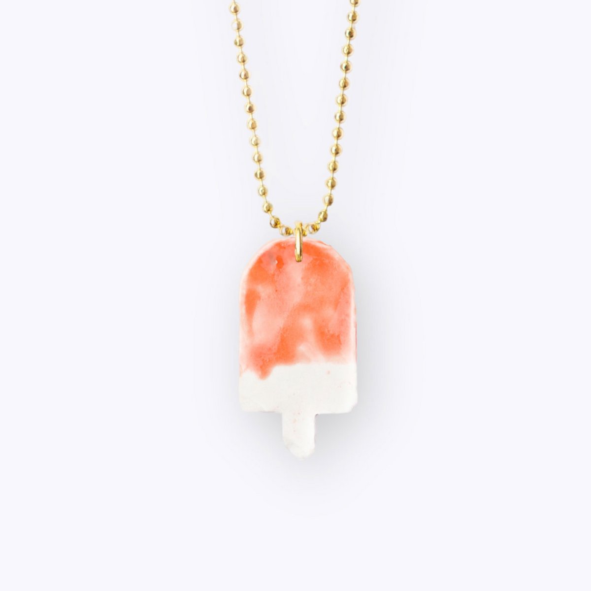 Verfrissende Raspberry popsicle porseleinen ketting